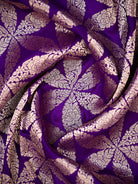 Purple Silk Zari Brocade Handloom Banarasi Saree - Sacred Weaves