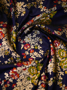 Midnight Blue Meenakari Booti Katan Silk Handloom Banarasi Suit - Sacred Weaves