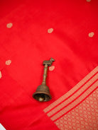 Red Floral Booti Pure Handloom Banarasi Soft Silk Saree - Sacred Weaves