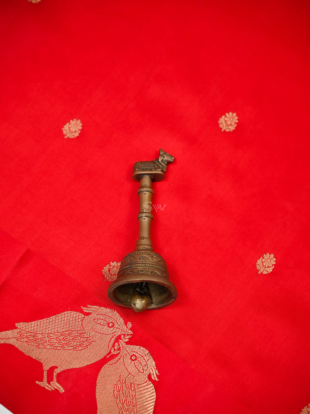 Red Floral Booti Pure Handloom Banarasi Soft Silk Saree - Sacred Weaves