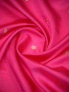 Pink Floral Booti Pure Handloom Banarasi Soft Silk Saree - Sacred Weaves