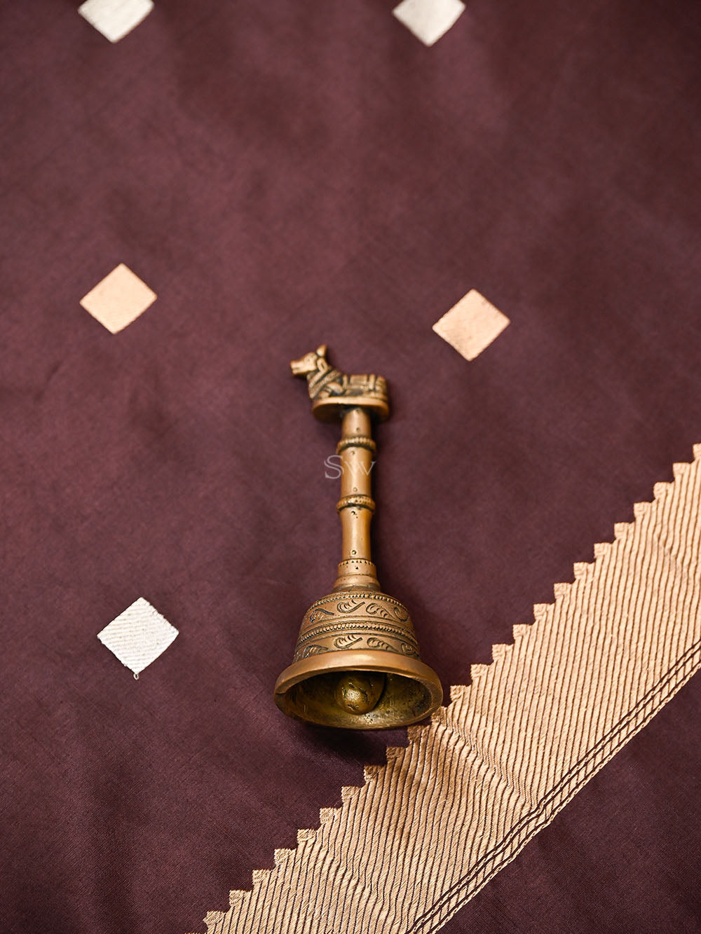 Wine Sona Roopa Booti Satin Silk Handloom Banarasi Suit - Sacred Weaves