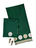 Bottle Green Sona Roopa Booti Satin Silk Handloom Banarasi Suit - Sacred Weaves