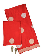 Red Sona Roopa Booti Satin Silk Handloom Banarasi Suit - Sacred Weaves