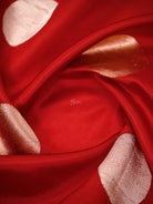 Red Sona Roopa Booti Satin Silk Handloom Banarasi Suit - Sacred Weaves