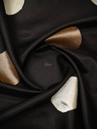 Black Sona Roopa Booti Satin Silk Handloom Banarasi Suit - Sacred Weaves