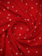 Red Meenakari Khaddi Georgette Handloom Banarasi Suit- Sacred Weaves