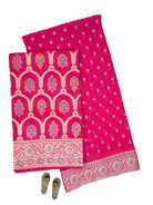 Magenta Meenakari Khaddi Georgette Handloom Banarasi Suit - Sacred Weaves