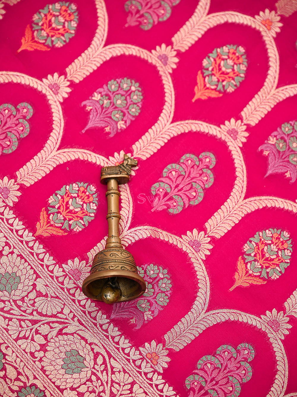 Magenta Meenakari Khaddi Georgette Handloom Banarasi Suit - Sacred Weaves