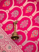 Magenta Meenakari Khaddi Georgette Handloom Banarasi Suit - Sacred Weaves
