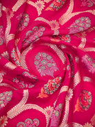Magenta Meenakari Khaddi Georgette Handloom Banarasi Suit - Sacred Weaves