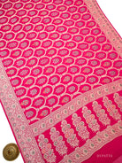 Magenta Meenakari Khaddi Georgette Handloom Banarasi Suit - Sacred Weaves
