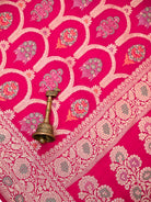 Magenta Meenakari Khaddi Georgette Handloom Banarasi Suit - Sacred Weaves