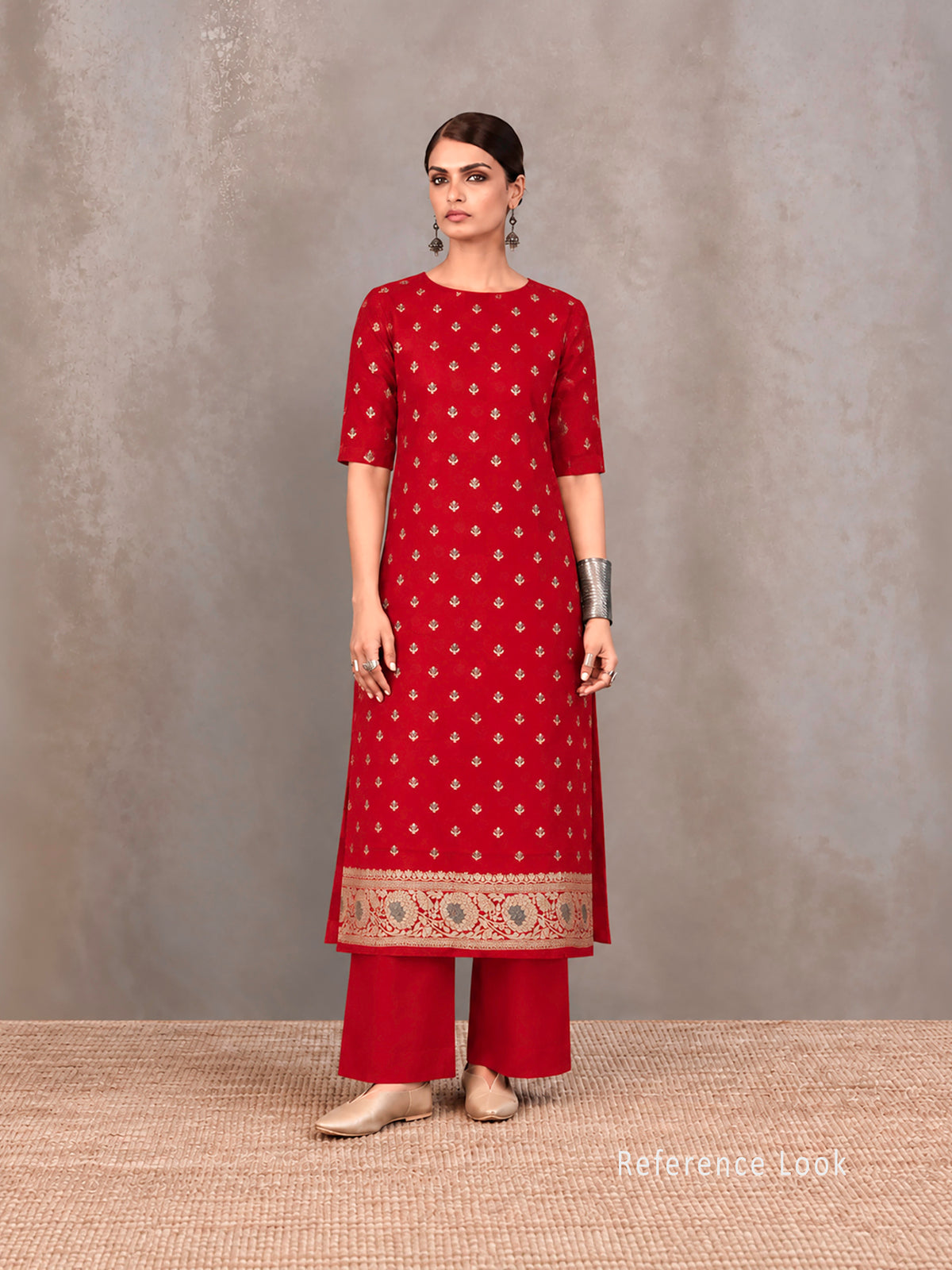 Red Meenakari Khaddi Georgette Handloom Banarasi Suit - Sacred Weaves