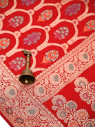 Red Meenakari Khaddi Georgette Handloom Banarasi Suit - Sacred Weaves
