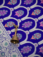Royal Blue Meenakari Khaddi Georgette Handloom Banarasi Suit - Sacred Weaves