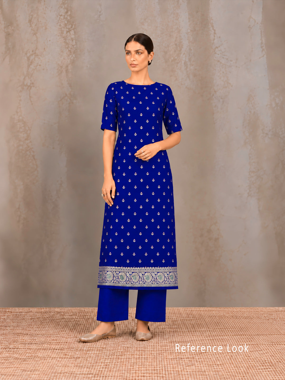 Royal Blue Meenakari Khaddi Georgette Handloom Banarasi Suit - Sacred Weaves