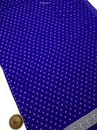 Royal Blue Meenakari Khaddi Georgette Handloom Banarasi Suit - Sacred Weaves
