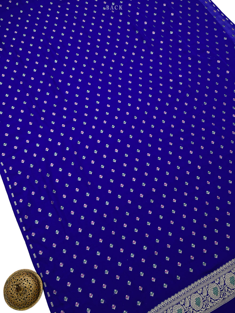 Royal Blue Meenakari Khaddi Georgette Handloom Banarasi Suit - Sacred Weaves