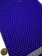 Royal Blue Meenakari Khaddi Georgette Handloom Banarasi Suit - Sacred Weaves