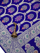Royal Blue Meenakari Khaddi Georgette Handloom Banarasi Suit - Sacred Weaves