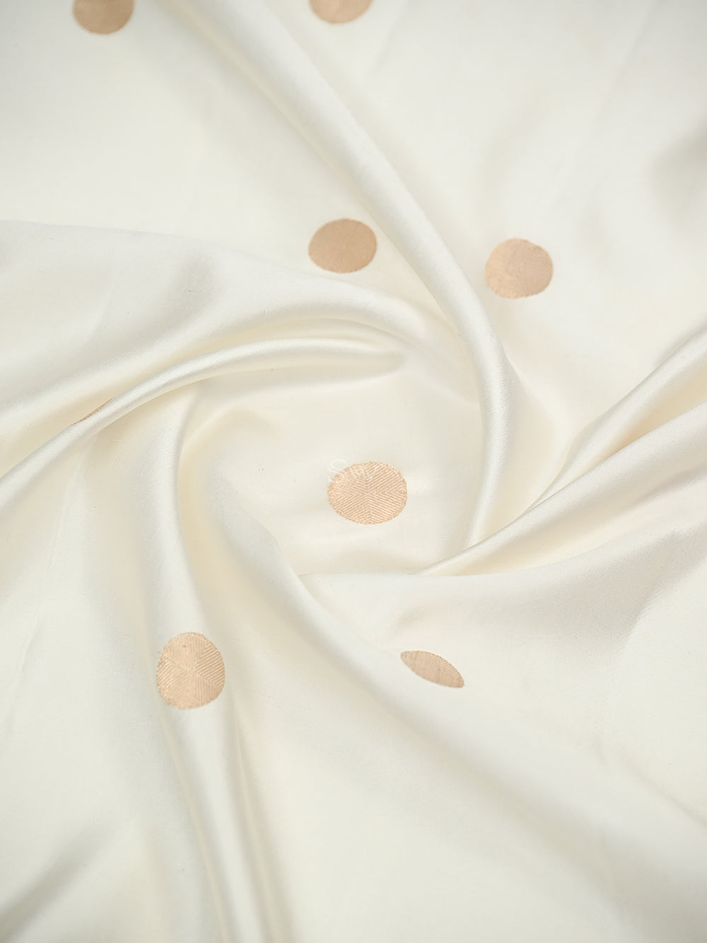 Cream Booti Satin Silk Handloom Banarasi Saree - Sacred Weaves