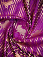 Purple Shikargah Brocade Satin Silk Handloom Banarasi Saree - Sacred Weaves