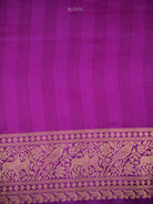 Purple Shikargah Brocade Satin Silk Handloom Banarasi Saree - Sacred Weaves