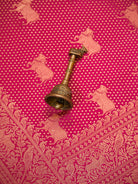 Magenta Shikargah Brocade Satin Silk Handloom Banarasi Saree - Sacred Weaves