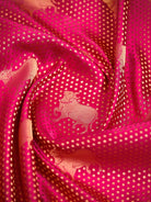 Magenta Shikargah Brocade Satin Silk Handloom Banarasi Saree - Sacred Weaves
