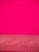 Magenta Shikargah Brocade Satin Silk Handloom Banarasi Saree - Sacred Weaves
