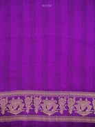 Purple Shikargah Brocade Satin Silk Handloom Banarasi Saree - Sacred Weaves