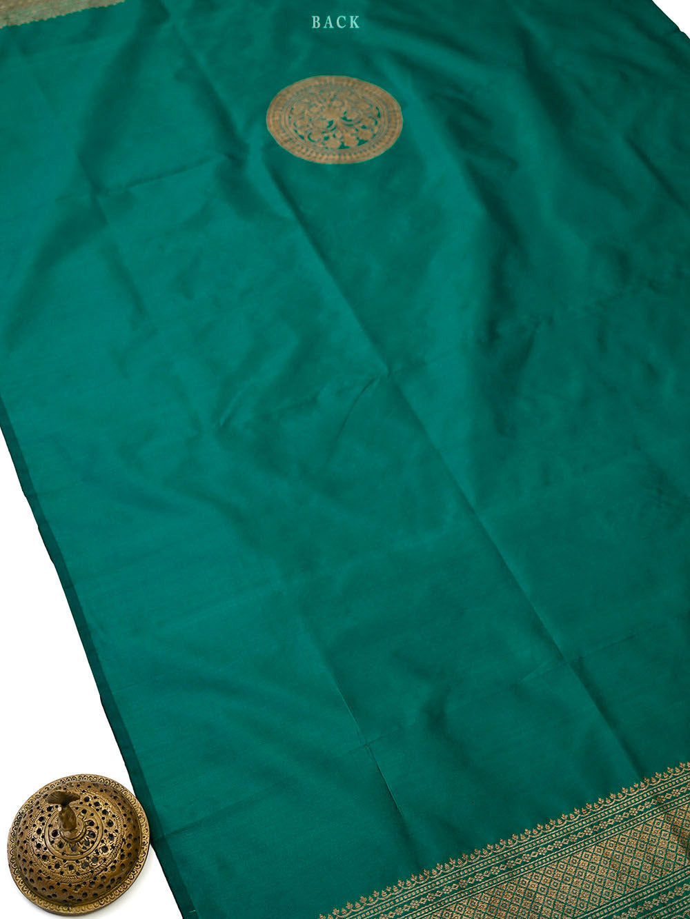 Teal Green Katan Silk Handloom Banarasi Co-Ord Set - Sacred Weaves