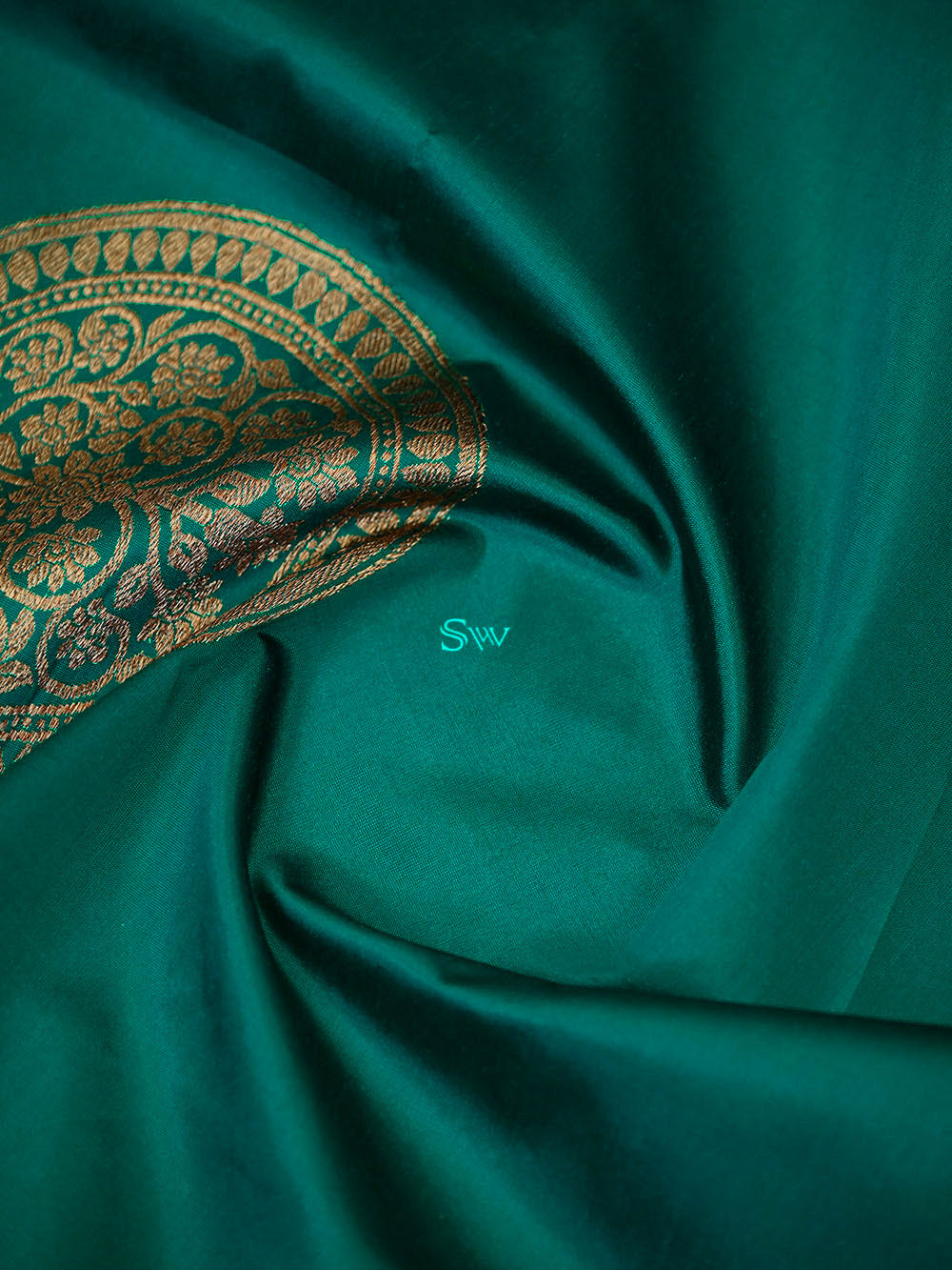 Teal Green Katan Silk Handloom Banarasi Co-Ord Set - Sacred Weaves