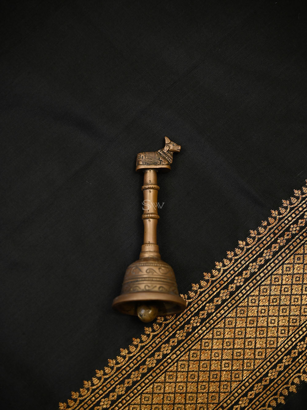 Black Katan Silk Handloom Banarasi Co-Ord Set - Sacred Weaves