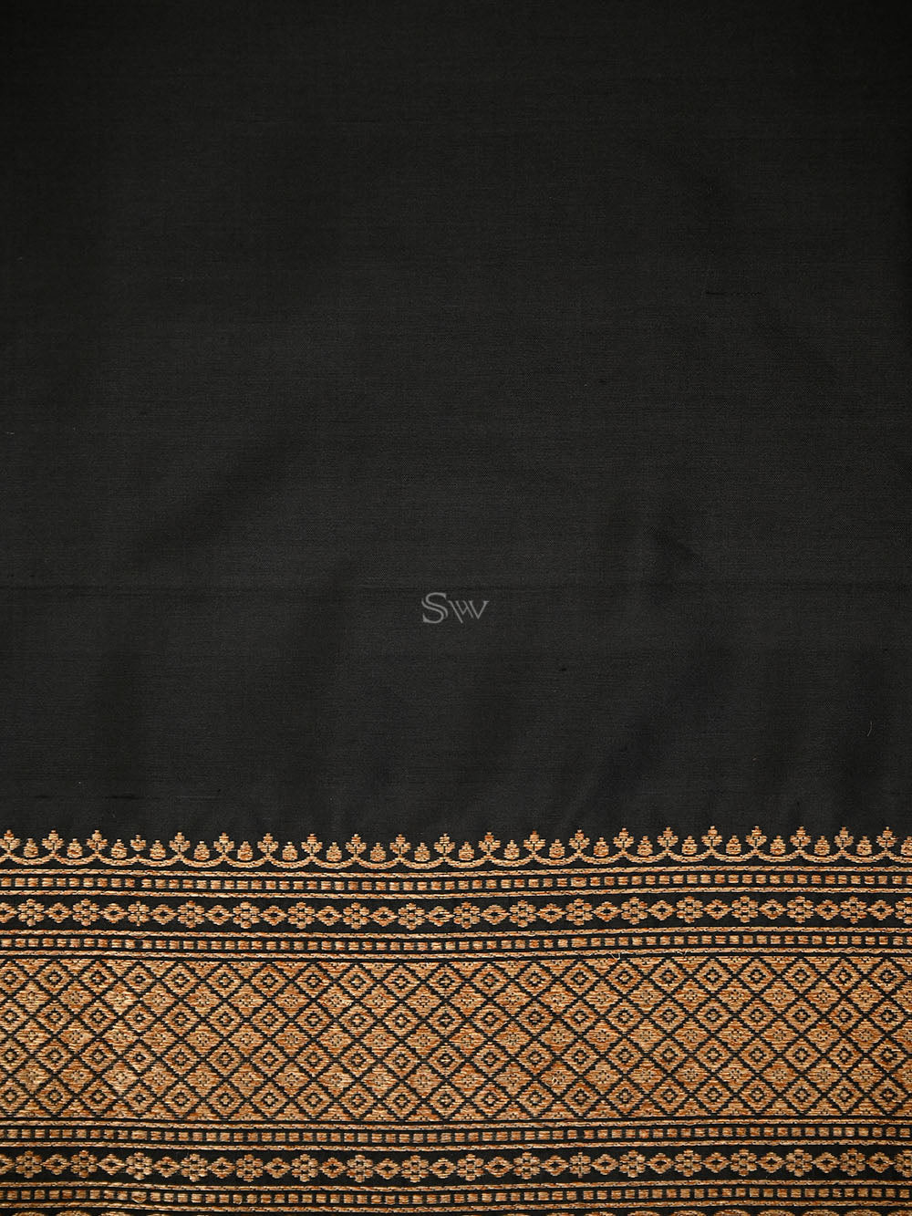 Black Katan Silk Handloom Banarasi Co-Ord Set - Sacred Weaves