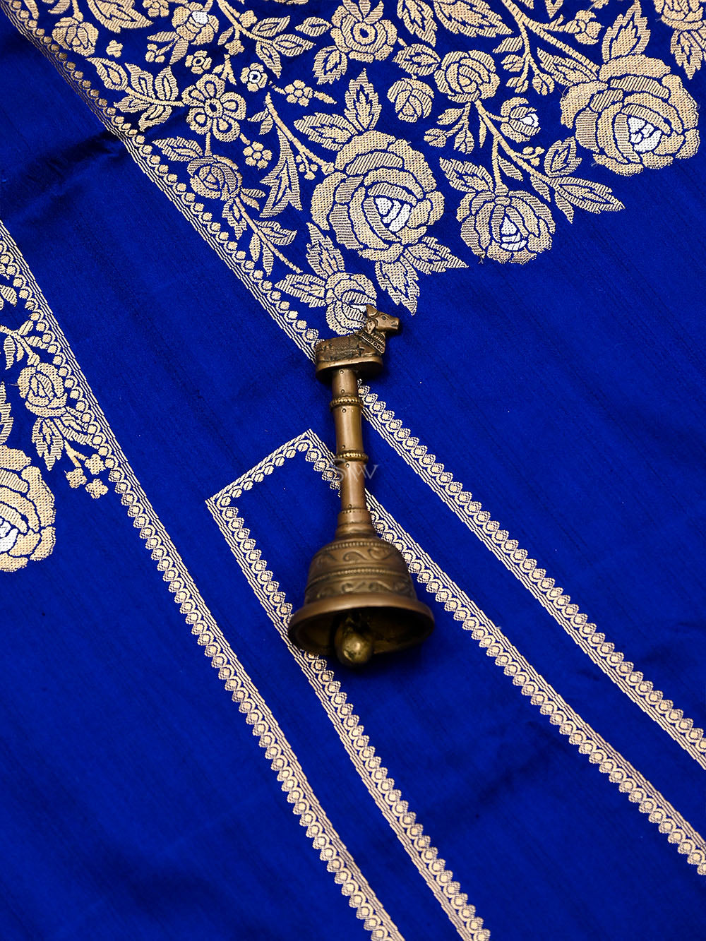 Blue Satin Silk Handloom Banarasi Lehenga