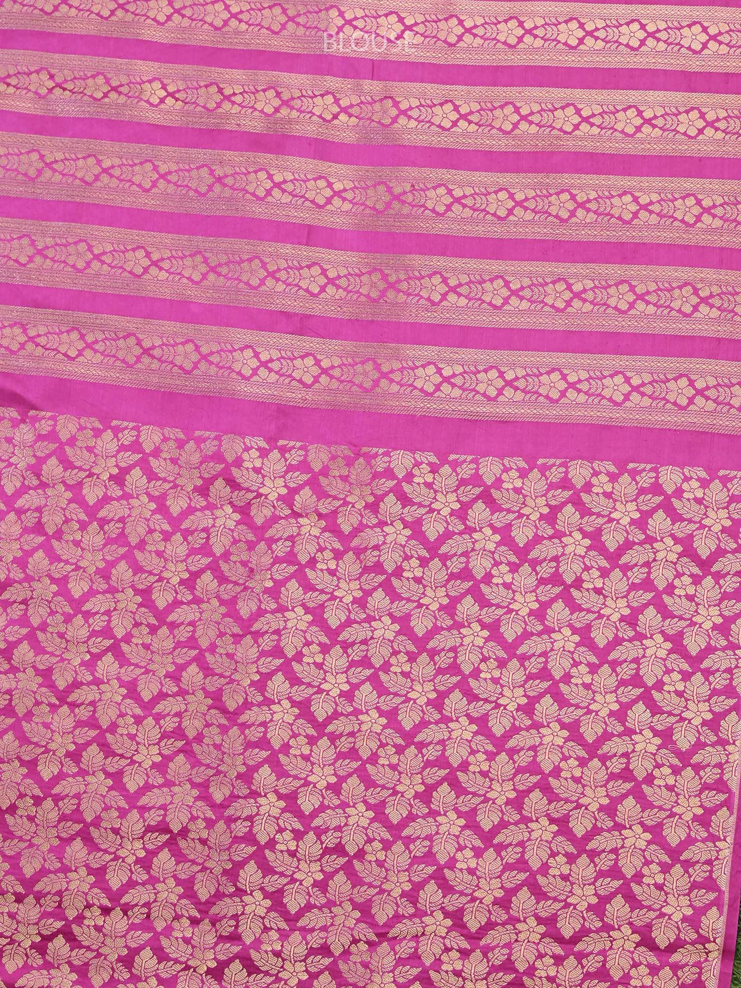 Magenta Satin Silk Handloom Banarasi Lehenga - Sacred Weaves