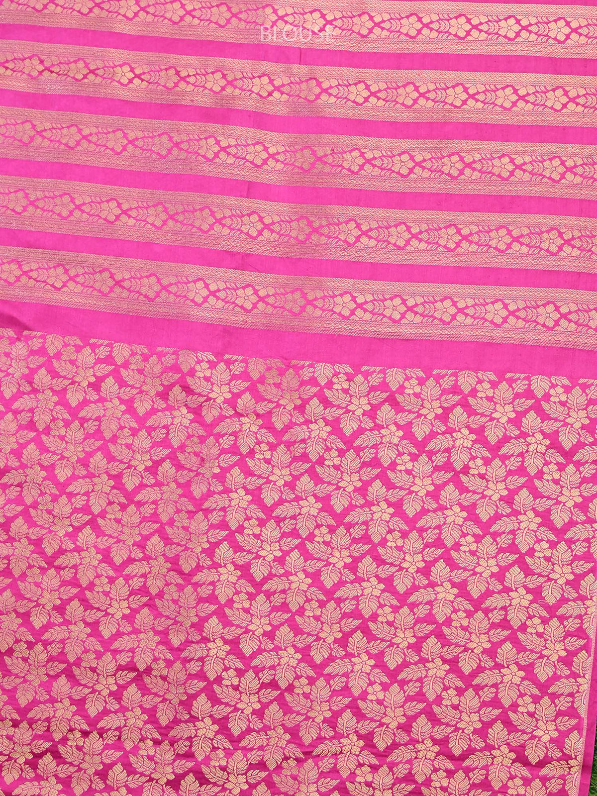 Magenta Satin Silk Handloom Banarasi Lehenga - Sacred Weaves
