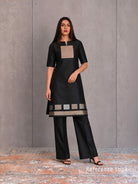 Black Sona Roopa Booti Katan Silk Handloom Banarasi Suit - Sacred Weaves