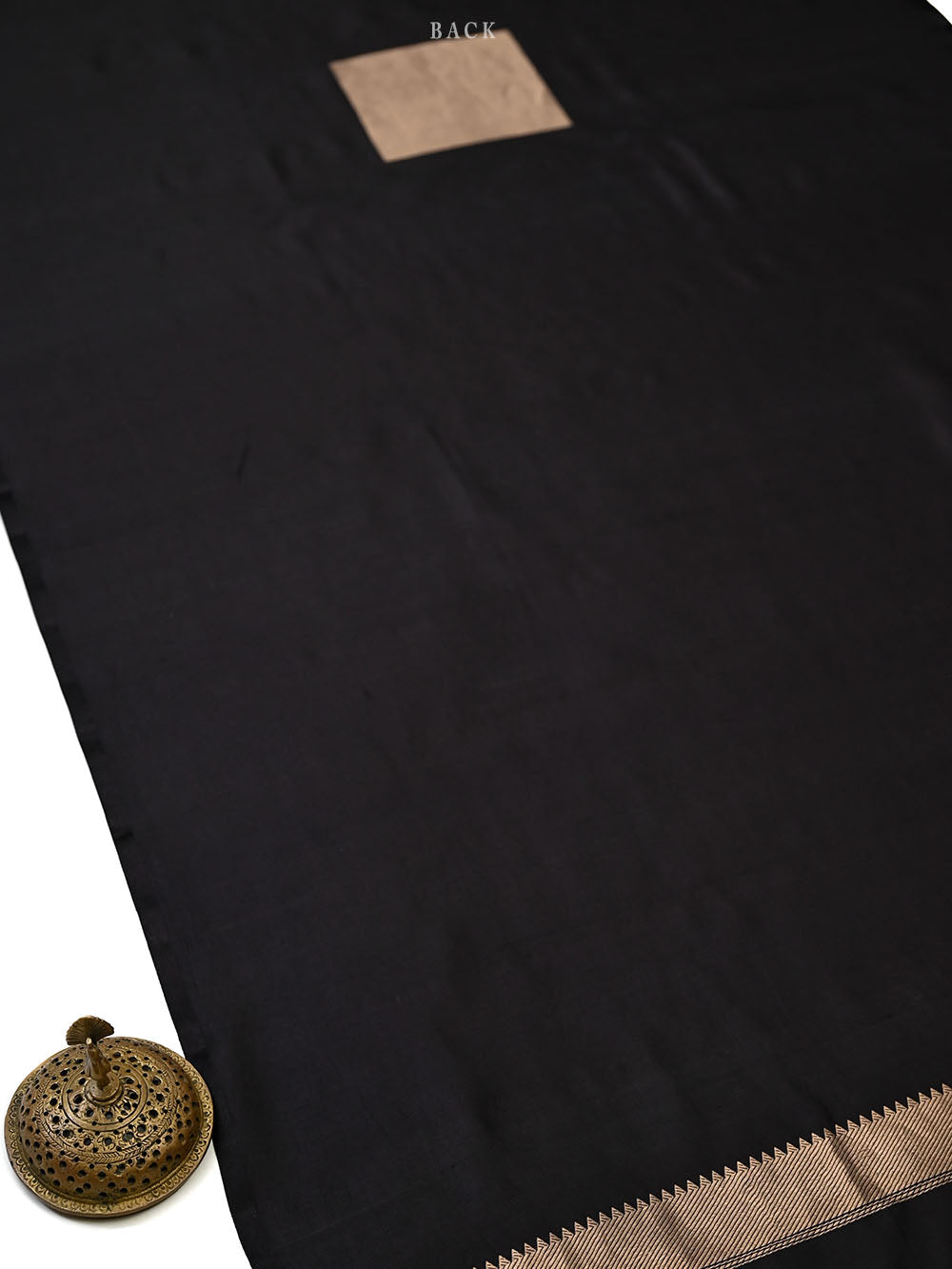 Black Sona Roopa Booti Katan Silk Handloom Banarasi Suit - Sacred Weaves
