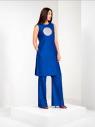 Blue Katan Silk Handloom Banarasi Co-Ord Set - Sacred Weaves