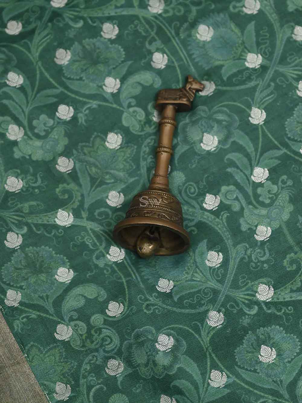 Green Silk Handloom Banarasi Suit - Sacred Weaves
