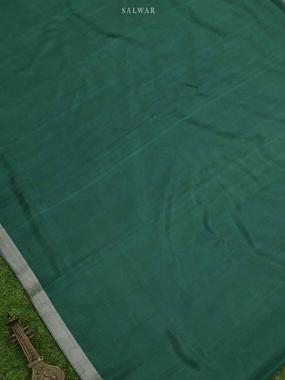 Green Silk Handloom Banarasi Suit - Sacred Weaves