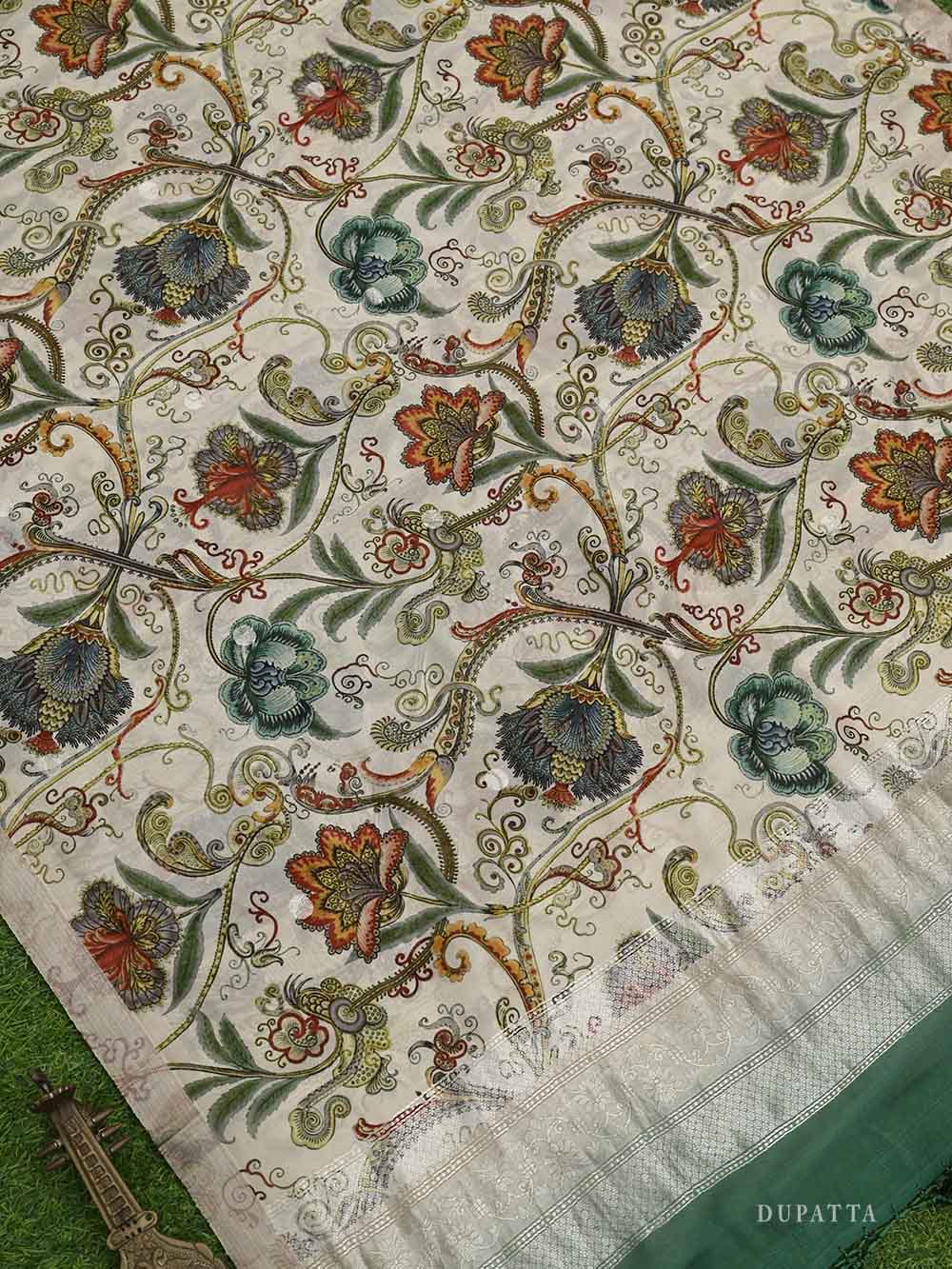 Green Silk Handloom Banarasi Suit - Sacred Weaves