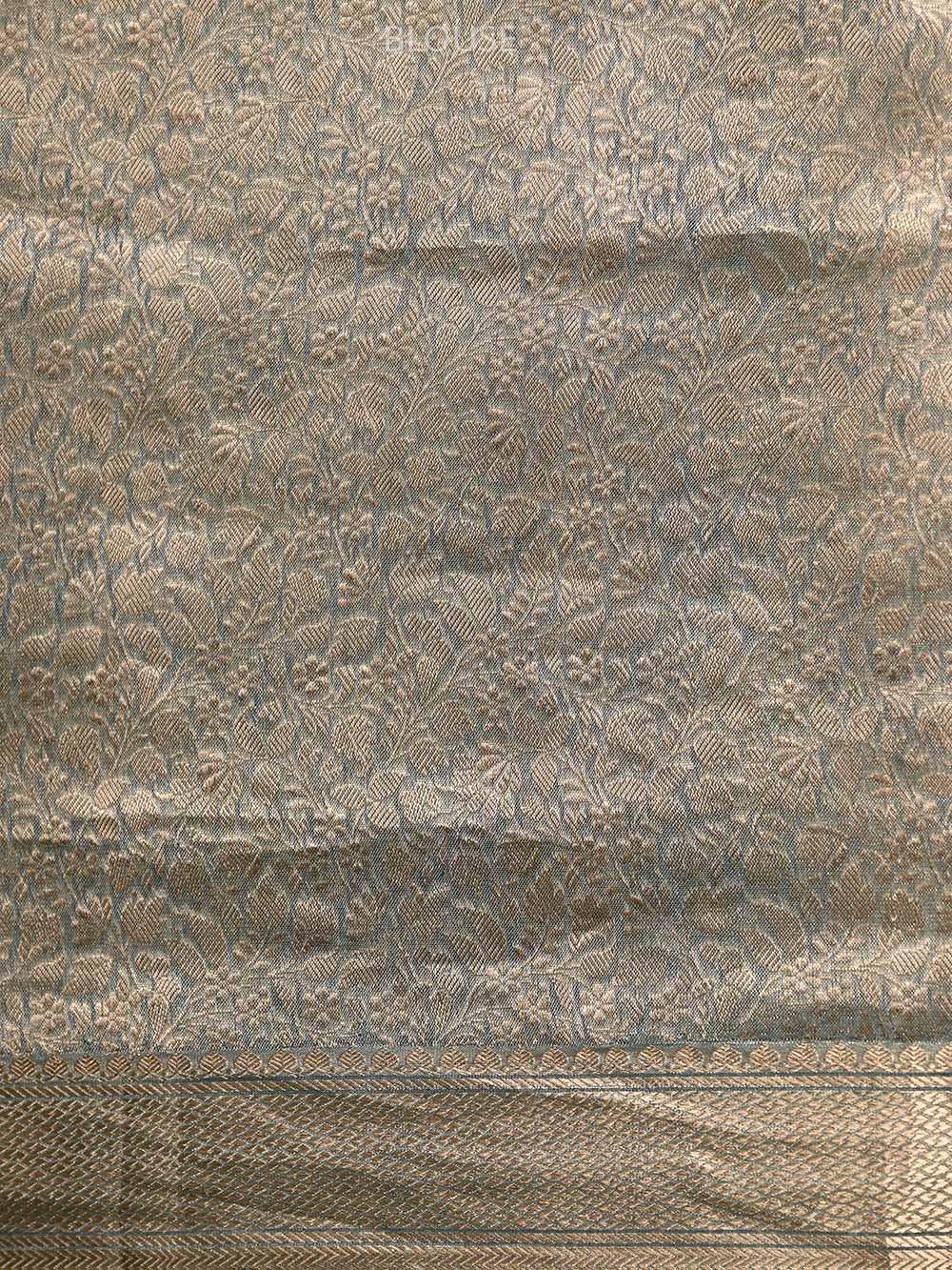 Sea Green Tissue Handloom Banarasi Saree - Sacred Weaves