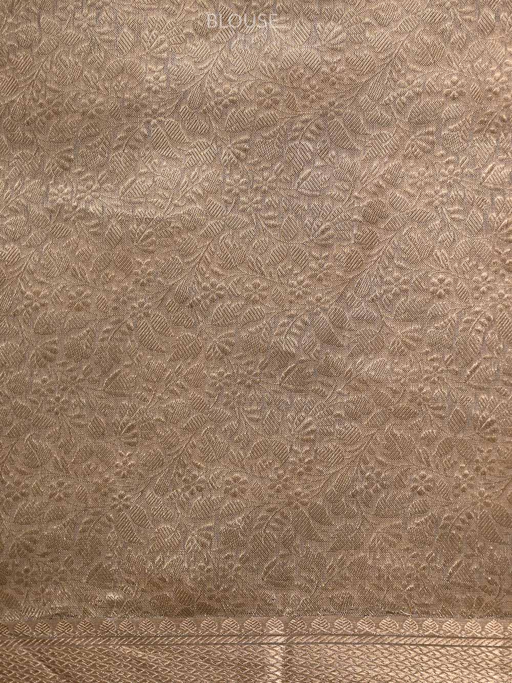 Beige Jaal Tissue Handloom Banarasi Saree - Sacred Weaves