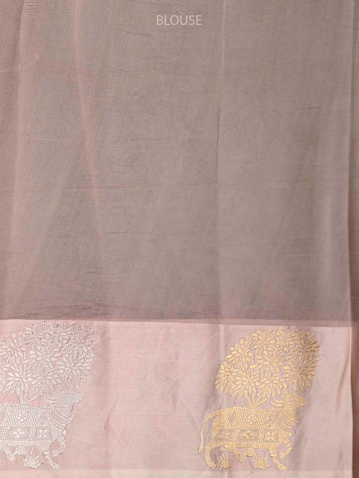 Powder Pink Organza Handloom Banarasi Saree - Sacred Weaves