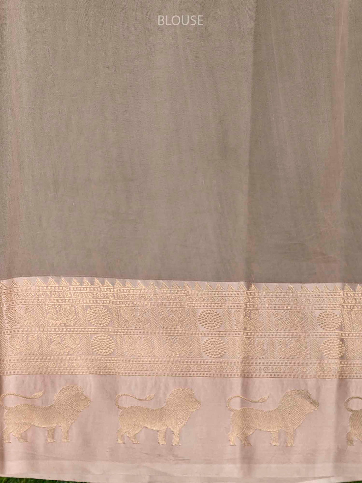Light Peach Organza Handloom Banarasi Saree - Sacred Weaves