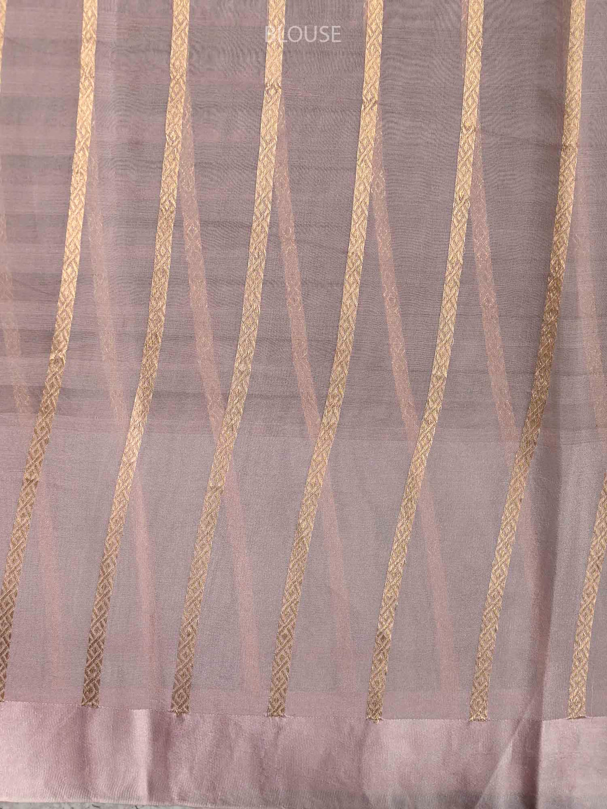 Powder Pink Organza Handloom Banarasi Saree - Sacred Weaves